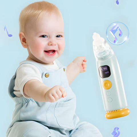 65kpa Powerful USB Rechargeable Waterproof Nose Suction Cleaner Vacuum Nose Aspirator with Music & Light for Baby