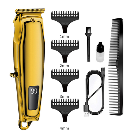 Professional Electric Hair Clippers Men Electric Cordless Household Hair Trimmer 0.5mm Baldheaded Men's Haircut Scissors with LCD Display