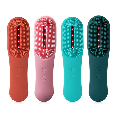 3 Color Skin Care Beauty Massager Electric Facial Cleansing Brush with LED Photon Deep Cleaning