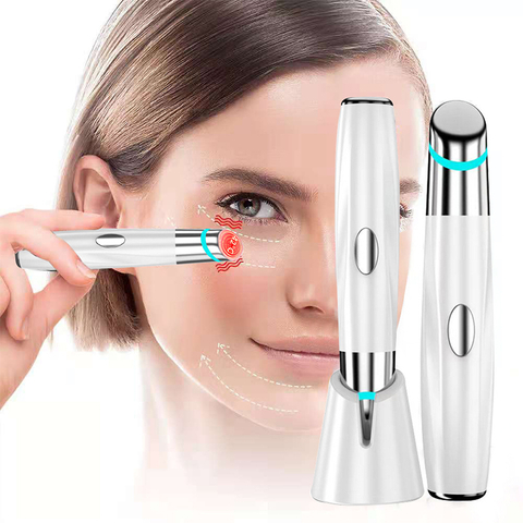 EMS Eye Massage Stick with Base Rechargeable Facial Massager for Dark Circles, Eye Puffiness Lifting And Firming Facial Massager