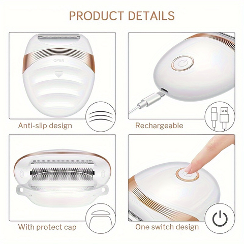Waterproof Mini Female Electric Shaver Rechargeable Electric Lady Epilator Portable Woman Hair Removal 