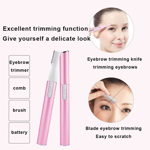 Electric Facial Hair Remover Eyebrow Razor Painless Nose Lips Hair Remover Women's Eyebrow Shaver for Face Chin Neck, Upper-Lip, Eyebrow