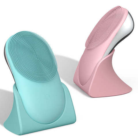 Silicone Sonic Face Scrubber Bruck - أداة تطهير بالموجات فوق الصوتية المقاومة للماء لإزالة الرؤوس السوداء وتدليك الوجه