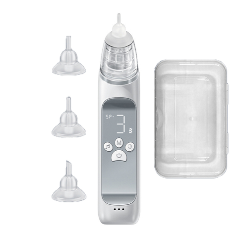 63KPa Low Noise Adjustable Suction Electric Nose Suction for Baby Built-in Music & Light Soothing Baby Nasal Aspirator