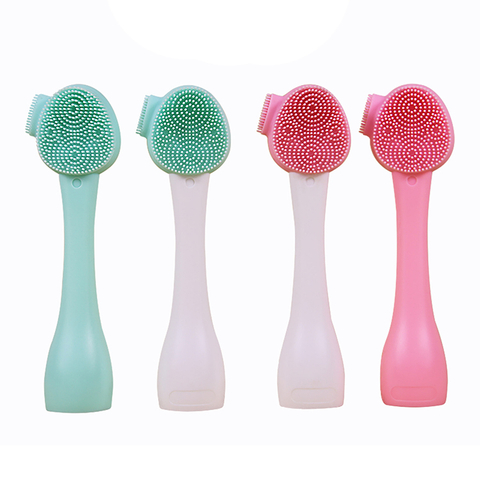 Double Head Manual Facial Cleansing Brush Face Mask Brush Applicator for Gentle Exfoliating