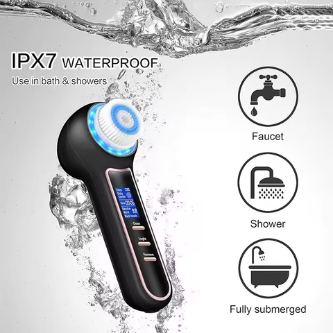 3 in 1 Face Scrubber Exfoliator Facial Cleansing Brush Waterproof Blackhead Remover Vacuum with 5 Brush Heads