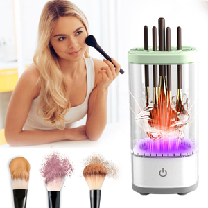 Portable Electric Washing And Drying Makeup Brush Cleaner Supplier Multi-functional Temperature Controlled Drying UV Disinfecting Make Up Brush Cleaning Device