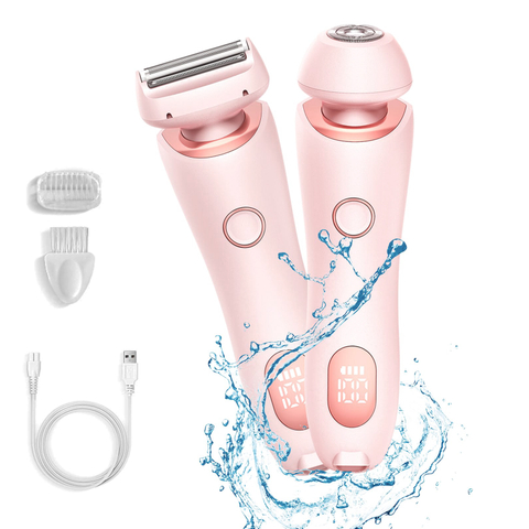 2 in 1 Multifunction Electric Bikini Face Nose Body Hair Removal Rechargeable Portable Women Hair Removal Epilator Lady Shaver