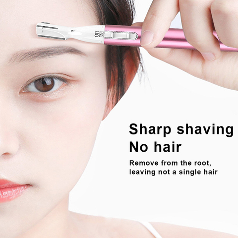 Electric Facial Hair Remover Eyebrow Razor Painless Nose Lips Hair Remover Women's Eyebrow Shaver for Face Chin Neck, Upper-Lip, Eyebrow
