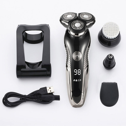 Multifunctional Shaver Base Holder Electric Foldable Charging Hair Razor Men Electric Shaver with LCD Display