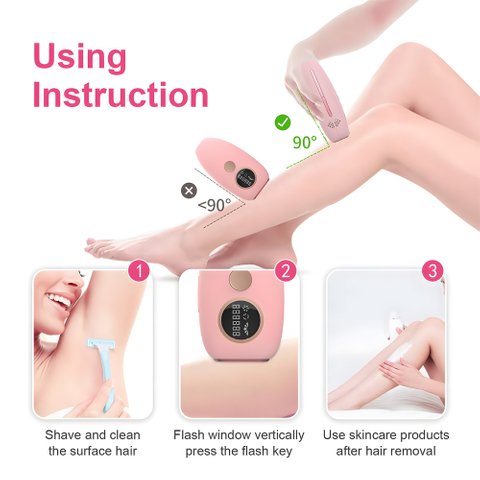 Freezing Point Painless IPL Laser Hair Removal Device Permanent Painless Women's Hair Removal Device Suitable for Armpit，Facial ，Private , Body 