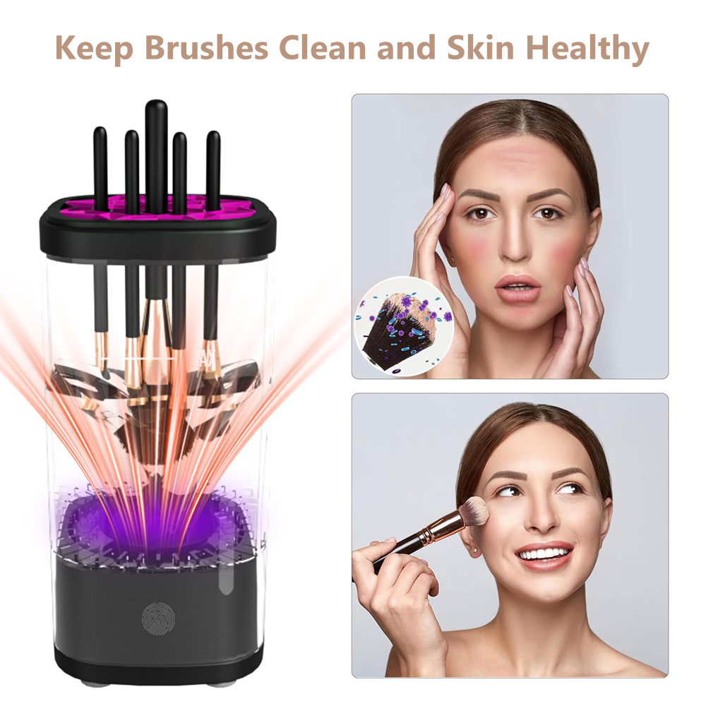 Showell Makeup Brush Cleaning Device: Efficient Cleaning+temperature Controlled Drying+UV Disinfection All-in-one Machine