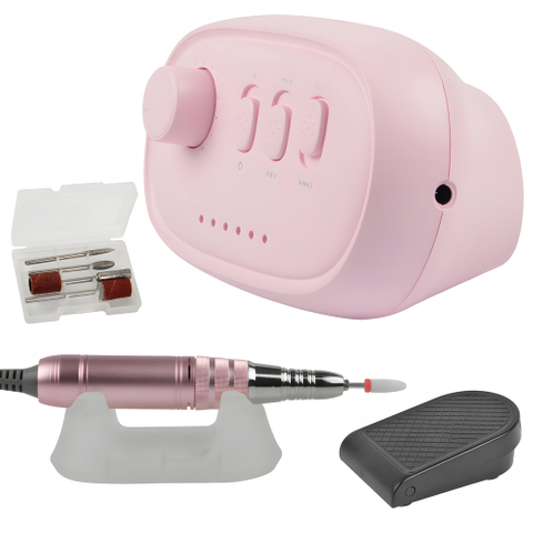 Portable Nail Drill Professional Rechargeable Electric Nail Drill Machine with Bits Kit for Manicure Salon Home