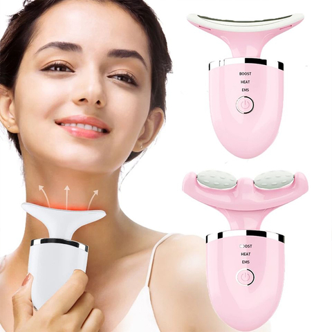 Double Heads Anti-Aging Face Massager EMS Neck Lifting Device for Wrinkle Reduction And Skin Tightening, Doubler Chin Remover