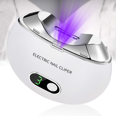 3 Speed Portable USB Charging Automatic Electric Nail Clippers Safety Fingernail Cutter with Led Light