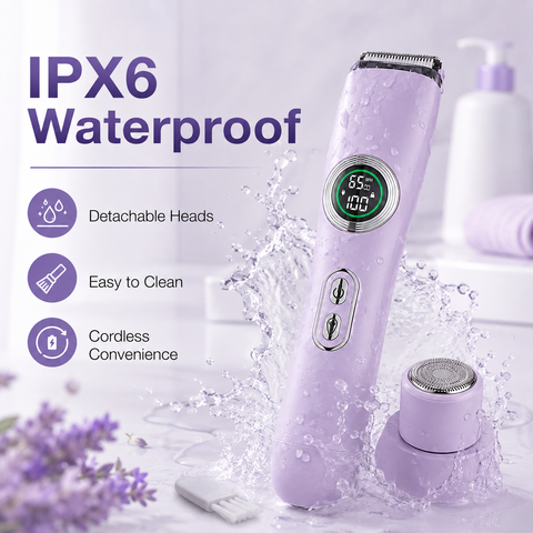 Waterproof Dual Head Electric Shaver Body Hair Trimmer for Women