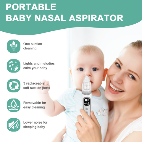  3-Level Suction USB Rechargeable Electric Baby Nasal Aspirator 
