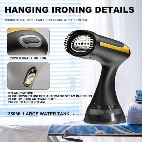 1500W Handheld Hanging Ironing Machine Fast Heat-up Electric Garment Steamer for Clothes 