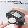 Nail clipper with magnifying glass