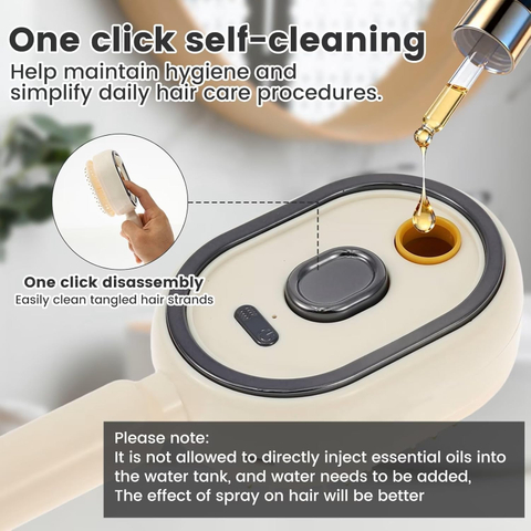 Mist and massage hair brush