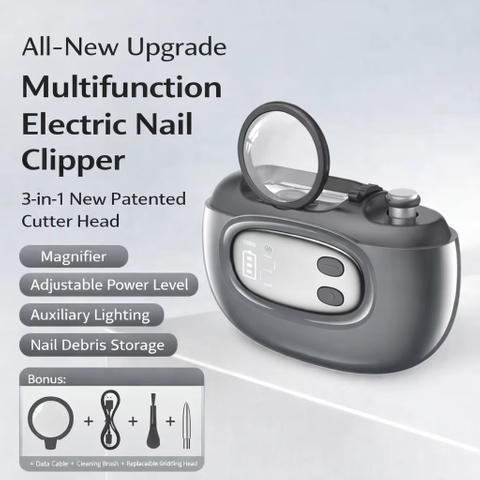 NwUpgraded 3-in-1 Smart Electric Nail Clipper with Magnifier & LED Screen