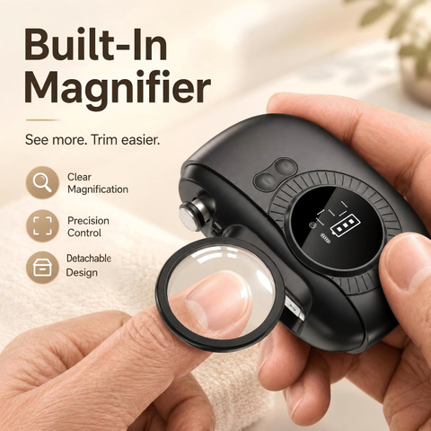 Electric Nail Clipper with Magnifier