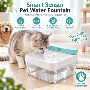 1300ml Motion Sensor Cat & Dog Water Dispenser Smart Cordless Pet Water Fountain