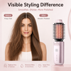 4 Temperature Settings Heated Straightener Brush Portable 1.5" Ceramic Travel Hair Curler 