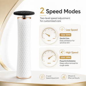 Professional 2-Speed Pedicure Electric Foot Callus Remover with 3 Replacement Grinding Discs