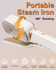 Travel Steam Iron 180 Degree Rotatable Head Compact Lightweight Foldable Clothes Steamer 